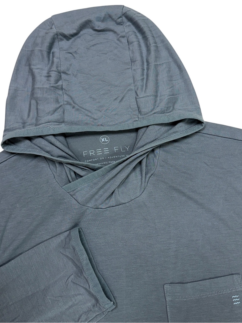 Free Fly Hoodie Mens XL Blue Bamboo Lightweight Performance Sun Long Sleeve UPF